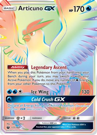Articuno GX (Secret)/168 - SM  Celestial Storm Holofoil