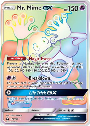 Mr. Mime GX (Secret)/168 - SM  Celestial Storm Holofoil