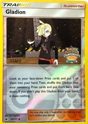 Gladion - 95/111 (Regional Championships) [Staff] - League & Championship Cards Reverse Holofoil