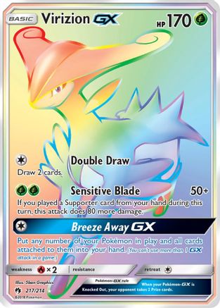 Virizion GX (Secret)/214 - SM  Lost Thunder Holofoil