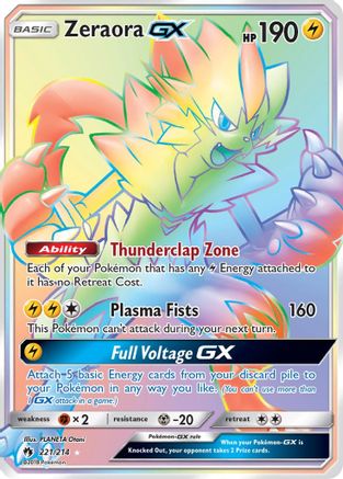 Zeraora GX (Secret)/214 - SM  Lost Thunder Holofoil