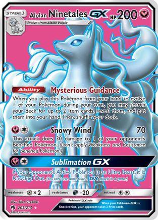 Alolan Ninetales GX (Full Art)/214 - SM  Lost Thunder Holofoil