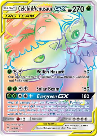 Celebi & Venusaur GX (Secret)/181 - SM  Team Up Holofoil