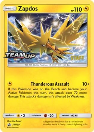 Zapdos - SM159 (Prerelease) [Staff] - SM Promos Holofoil