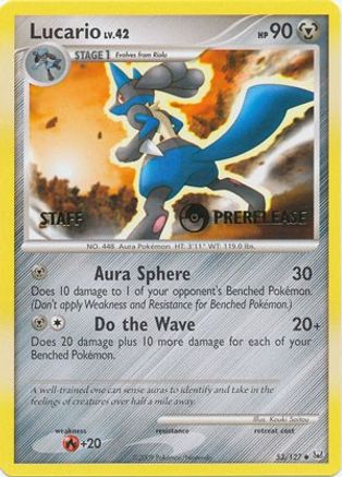 Lucario - 53/127 (Prerelease) [Staff] - Diamond and Pearl Promos