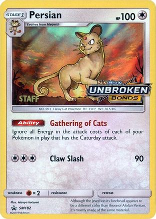 Persian - SM182 (Prerelease) [Staff] - SM Promos Holofoil