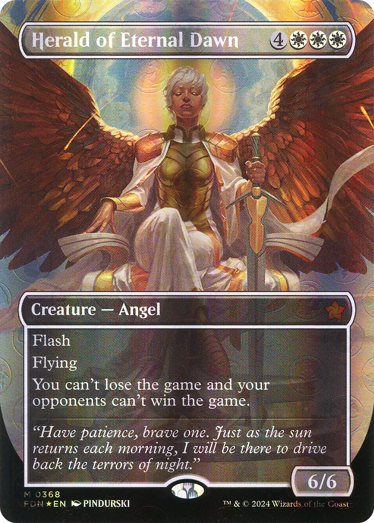 Herald of Eternal Dawn (Borderless) (Mana Foil) (FDN-368) - Foundations (Borderless) Foil