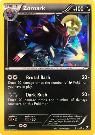 Zoroark - 71/108 (Cracked Ice Holo) - Deck Exclusives Holofoil