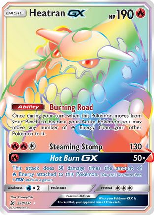 Heatran GX (Secret)/236 - SM  Unified Minds Holofoil