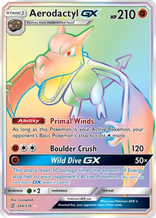 Aerodactyl GX (Secret)/236 - SM  Unified Minds Holofoil