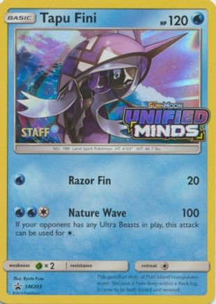 Tapu Fini - SM203 (Prerelease) [Staff] - SM Promos Holofoil