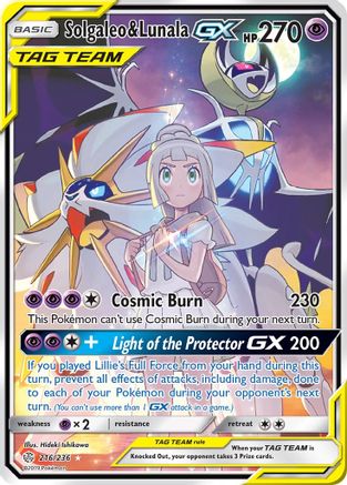 Solgaleo & Lunala GX (Full Art)/236 - SM  Cosmic Eclipse Holofoil