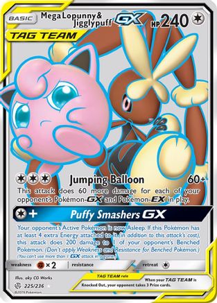 Mega Lopunny & Jigglypuff GX (Full Art)/236 - SM  Cosmic Eclipse Holofoil