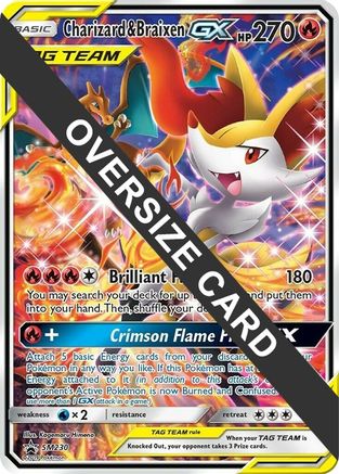 Charizard & Braixen GX - SM230 (SM Black Star Promo) - Jumbo Cards Holofoil