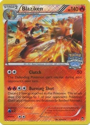 Blaziken - 14/111 (National Championships) - League & Championship Cards Reverse Holofoil