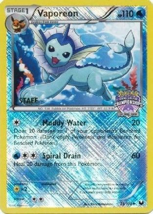 Vaporeon - 25/108 (State Championships) [Staff] - League & Championship Cards Reverse Holofoil