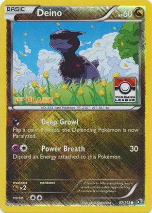 Deino - 97/113 (Pokemon League) [1st Place] - League & Championship Cards Reverse Holofoil