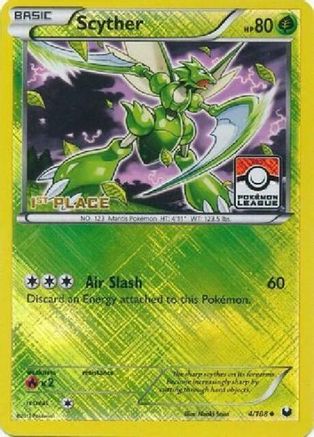 Scyther - 4/108 (Pokemon League) [1st Place] - League & Championship Cards Reverse Holofoil