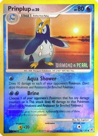 Prinplup - 58/130 [Diamond & Pearl] - Burger King Promos Holofoil