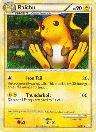 Raichu - 10/123 (Cracked Ice Holo) - Deck Exclusives Holofoil