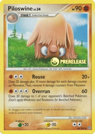 Piloswine - 46/100 (Prerelease) - Nintendo Promos