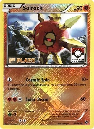 Solrock - 64/146 (Pokemon League) [1st Place] - League & Championship Cards Reverse Holofoil