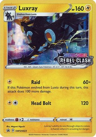 Luxray - SWSH023 (Prerelease) [Staff] - SWSH Sword & Shield Promo Cards Holofoil