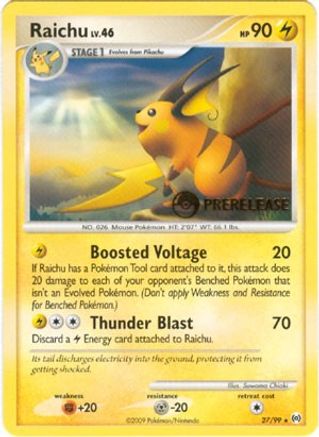 Raichu - 27/99 (Prerelease) - Nintendo Promos
