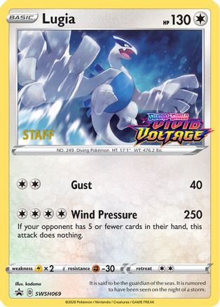 Lugia - SWSH069 (Prerelease) [Staff] - SWSH Sword & Shield Promo Cards Holofoil