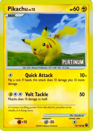 Pikachu - 70/100 [Platinum] - Burger King Promos Reverse Holofoil