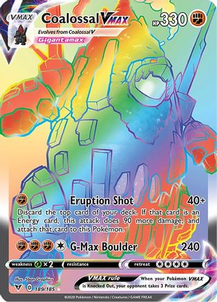 Coalossal VMAX (Secret) 189/185 - SWSH04 Vivid Voltage Holofoil