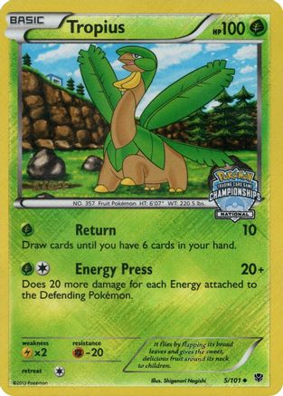 Tropius - 5/101 (National Championships) [Staff] - League & Championship Cards Reverse Holofoil
