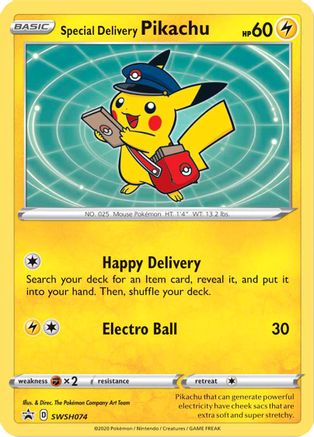 Special Delivery Pikachu - SWSH074/307 - SWSH Sword & Shield Promo Cards Holofoil
