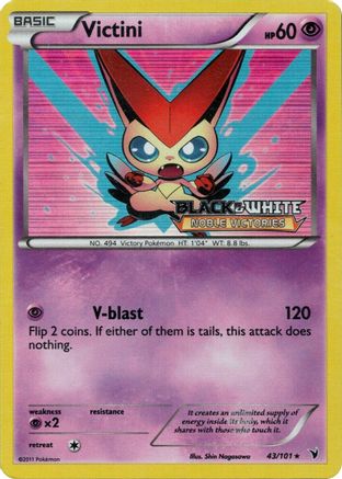 Victini - 43/101 (Prerelease) - Black and White Promos Holofoil