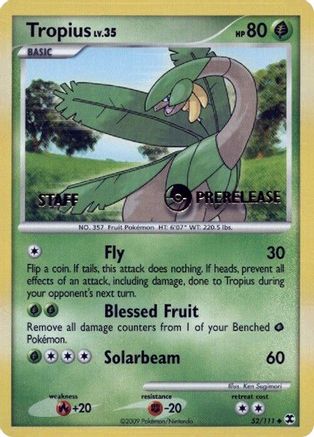 Tropius - 52/111 (Prerelease) [Staff] - Nintendo Promos