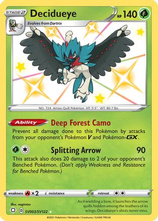 Decidueye SV003/122 - Shining Fates Shiny Vault Holofoil
