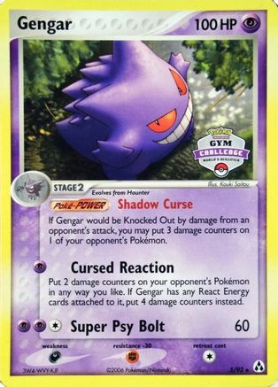 Gengar - 5/92 (Gym Challenge) - League & Championship Cards