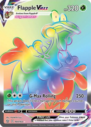 Flapple VMAX (Secret) 164/163 - SWSH05 Battle Styles Holofoil