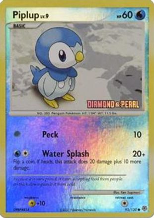 Piplup - 93/130 [Diamond and Pearl] - Burger King Promos Reverse Holofoil