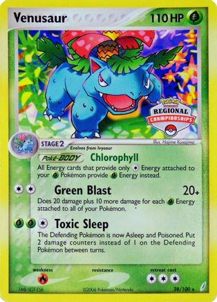 Venusaur - 28/100 (Regional Championships) - League & Championship Cards