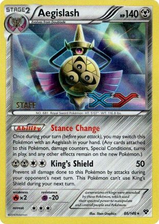 Aegislash - 86/146 (Prerelease) [Staff] - XY Promos Holofoil