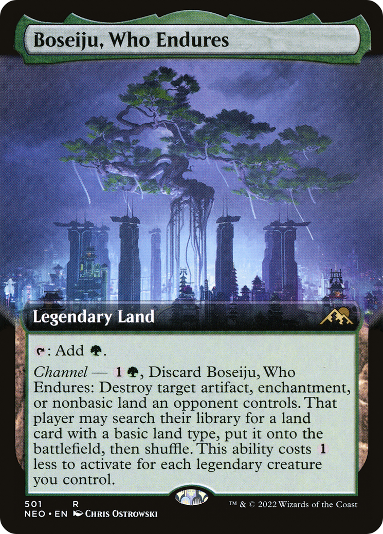 Boseiju, Who Endures (Extended Art) (NEO-501) - Kamigawa: Neon Dynasty: (Extended Art) Foil
