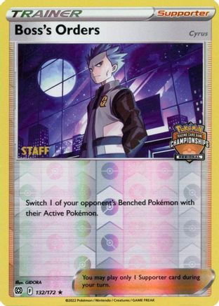 Boss's Orders - 132/172 (Regional Championships) [Staff] - League & Championship Cards Reverse Holofoil