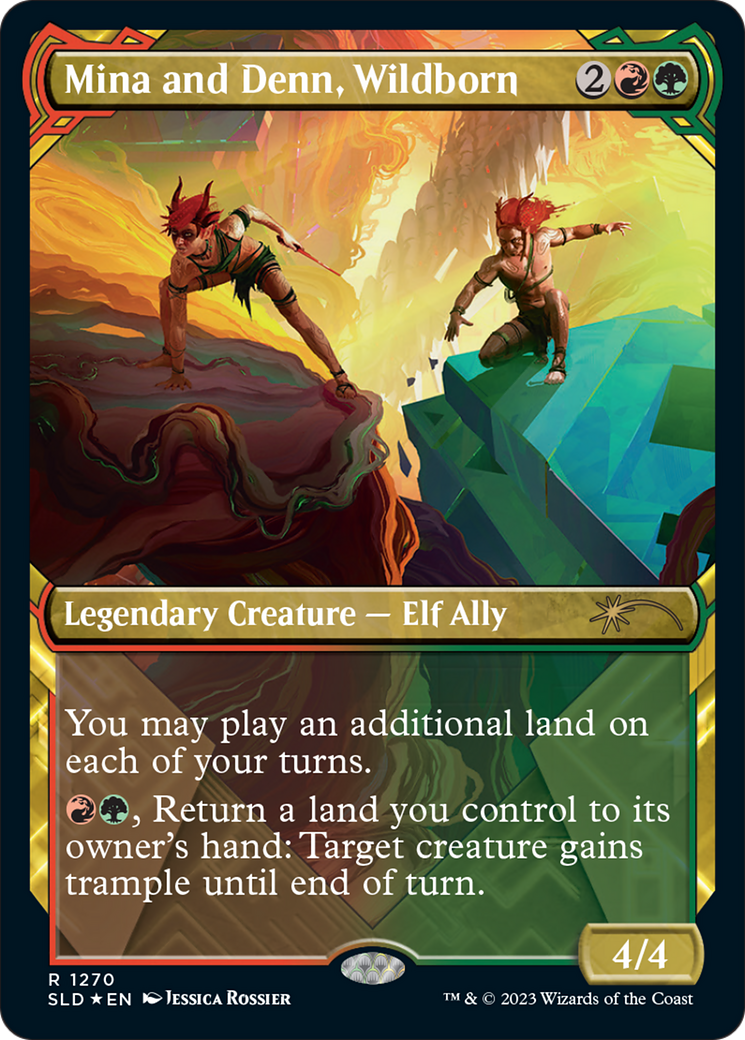 Mina and Denn, Wildborn (Halo Foil) (SLD-1270) - Secret Lair Drop: (Showcase) Foil