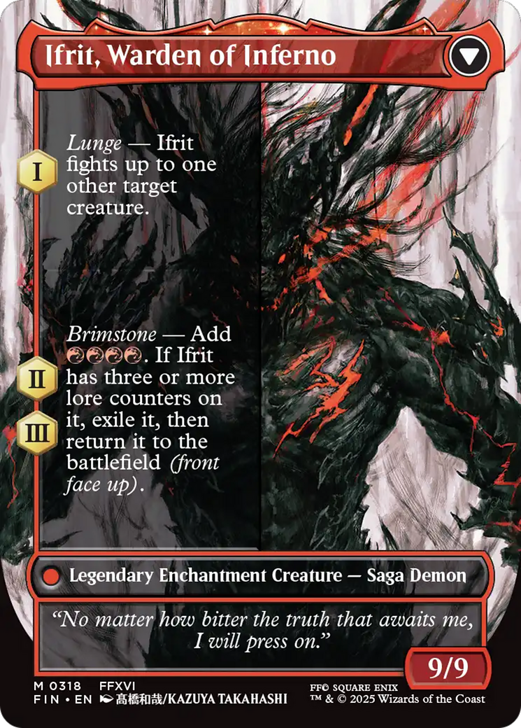 Clive, Ifrit's Dominant (0318) (Borderless) (FIN-318) - FINAL FANTASY: (enchantment) (Borderless) Foil