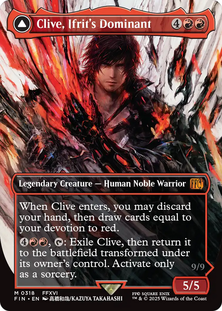 Clive, Ifrit's Dominant (0318) (Borderless) (FIN-318) - FINAL FANTASY: (enchantment) (Borderless)