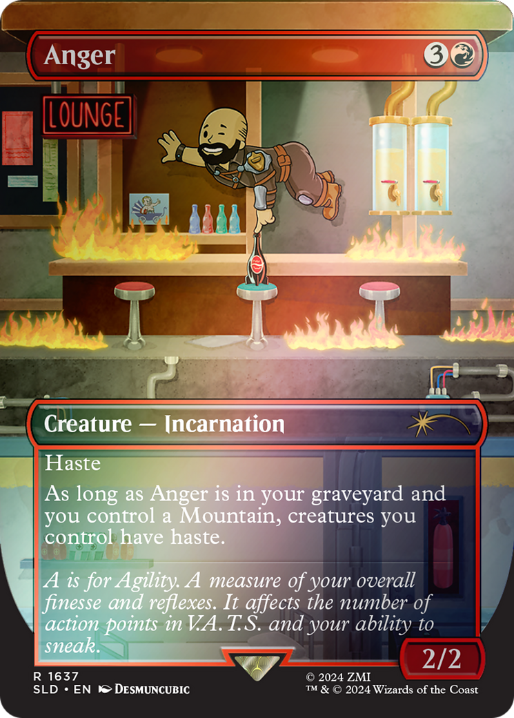 Anger (1637) (Rainbow Foil) (SLD-1637) - Secret Lair Drop (Borderless) Foil