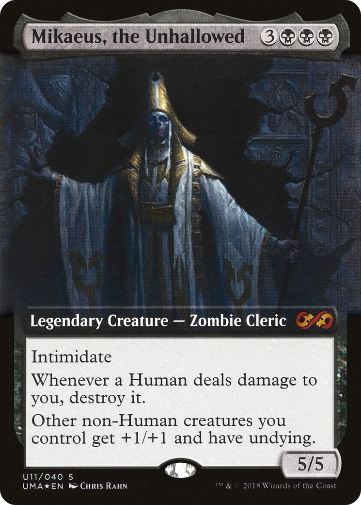 Mikaeus, the Unhallowed (UMA:BT-U11) - Ultimate Box Topper: (Extended Art) Foil