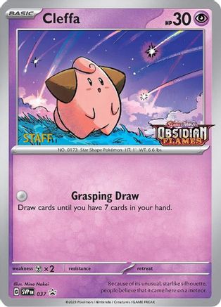 Cleffa - 037 (Prerelease) [Staff] 37 - SV Scarlet & Violet Promo Cards Holofoil