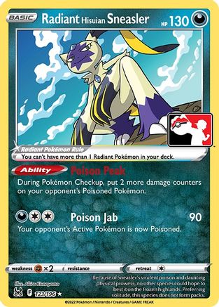 Radiant Hisuian Sneasler - Prize Pack Series Cards Holofoil